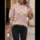 thumbnail image 5 of Suéteres de Lunares para Mujer, Jersey de Punto de Larga y Cuello Redondo. Rosa S, 5 of 9