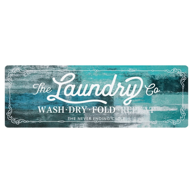 Findosom 20x 59 Farmhouse Laundry Room Rug Non Slip Rubber Laundry Runner  Rug Waterproof Washable Indoor Laundry Rugs and Mats for Kitchen Floor  Laundry Room Bathroom Hallway Entryway Decor Teal 