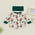 thumbnail image 4 of Ensemble de Combinaisons pour Bébés Filles Imprimé Animal Manches Longues Col et Bandeau, 4 of 8