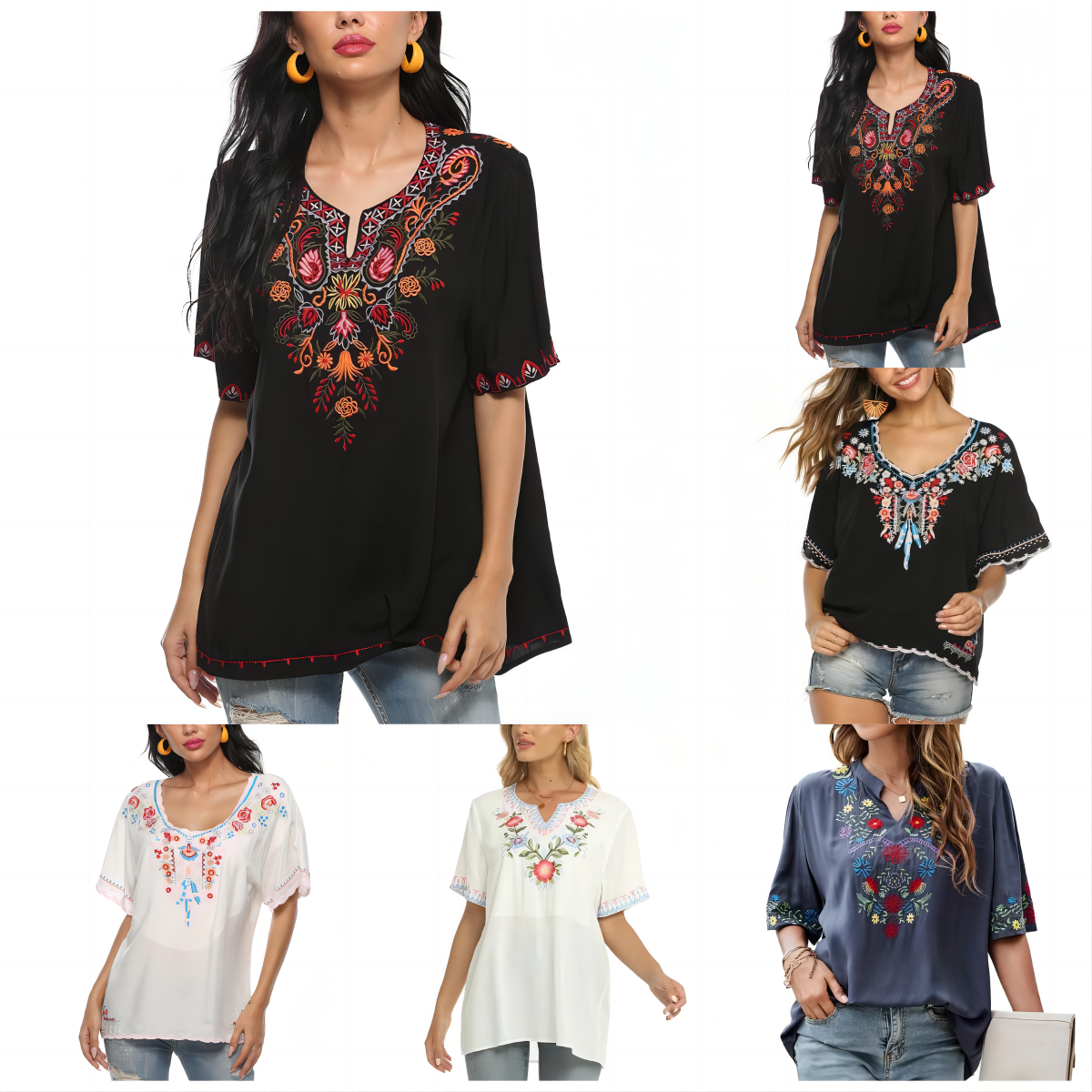 women's short sleeve peasant tops