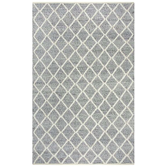 Rizzy Rugs Ewe Complete Me Area Rug EWE106 Gray Crosshatch Lines 5' x 8' Rectangle