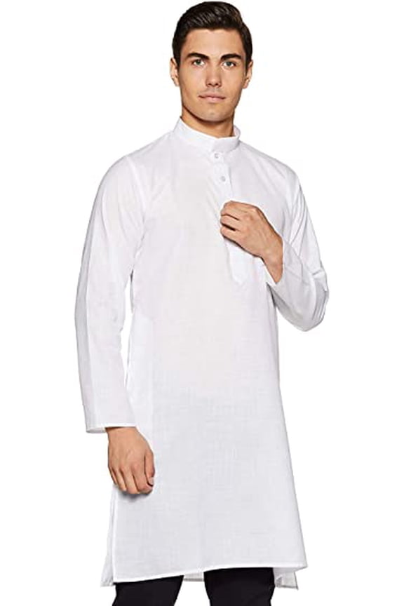 Mens Khadi Linen Cotton Kurta White