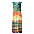 thumbnail image 5 of Robes d'Été pour Femmes Colorées, Fluides, Décontractées, Sans Manches, Robes Maxi, Tenue de Plage Hawaïenne avec Encolure en V, 5 of 5