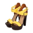 thumbnail image 5 of Breckelles CF99 Women Multicolor Open Toe Cross Ankle Strap Chunky Heel, 5 of 6