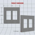 thumbnail image 3 of ENERLITES Screwless Decorator Wall Plates Child Safe Outlet Covers, Size 2-Gang 4.68" H x 4.73" L, Unbreakable Polycarbonate Thermoplastic, SI8832-GY, Glossy, Gray, 3 of 5