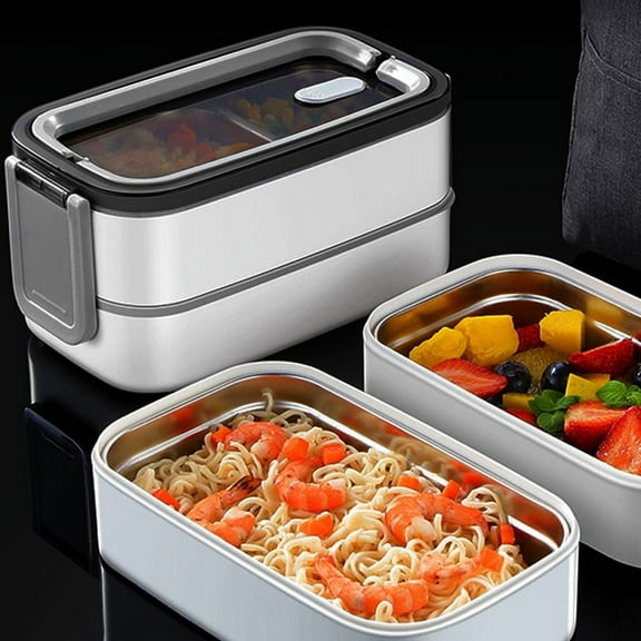 304 Stainless Steel Lunch Box Microwave Portable Mesh Bento Food Storage Container
