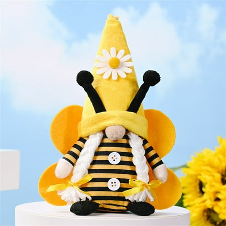 

LICHENG Bumble Bee Striped Gnome Scandinavian Tomte Swedish Honey Bee Elfs Home Yellow