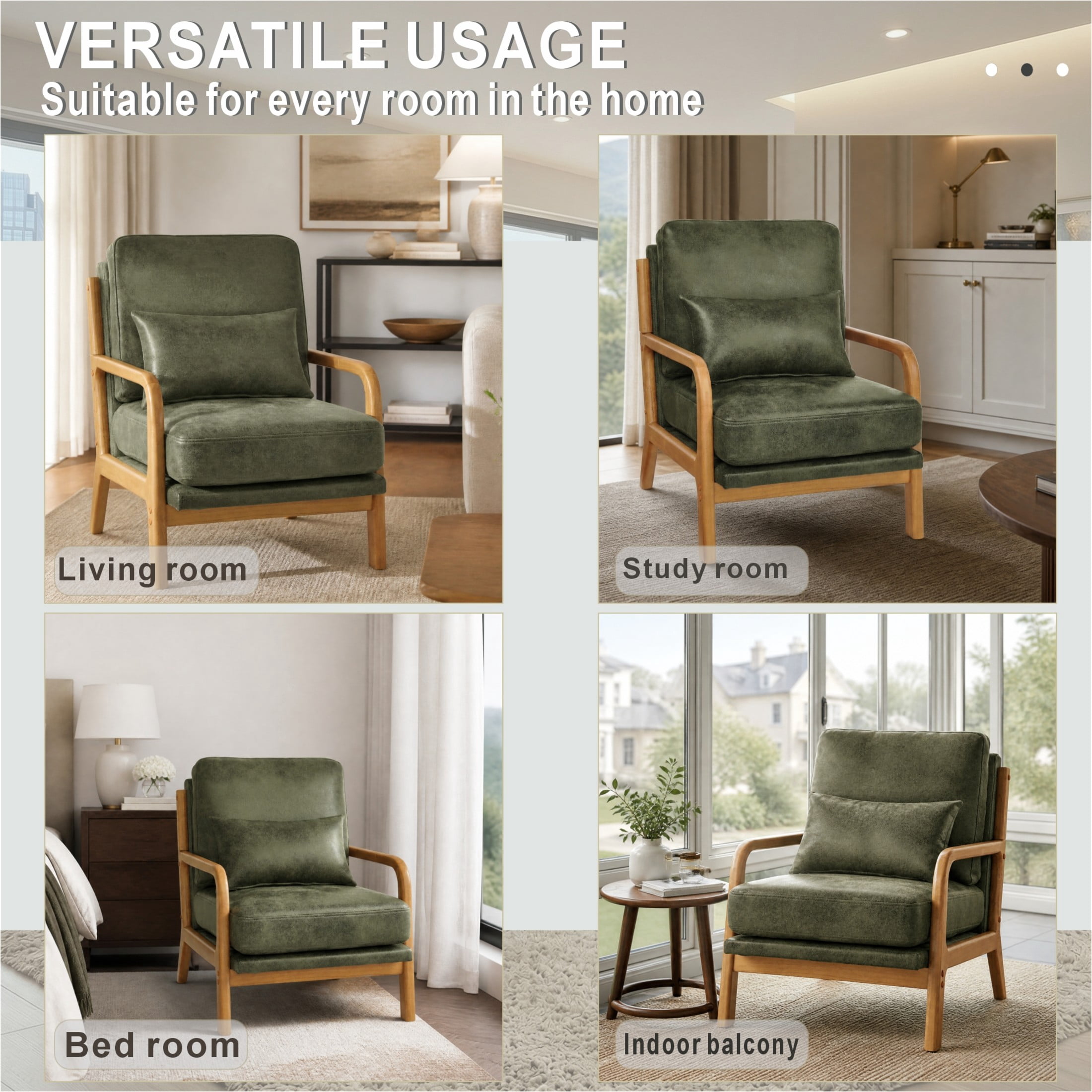 Noble House Mid-Century Modern Lounge Chair, Foil Fabric Upholstered Accent Chair, Olive Green