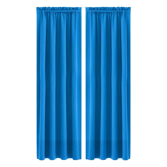 IEPOFG Fashion 100% Blackout Linen Blend Single Curtain, 42"x84",1-Piece,Blue