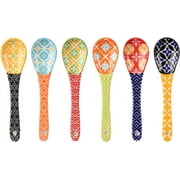 Ceramic Coffee Spoons, Colorful Teaspoons, Small Spoons for Espresso, Dessert, Tea, Stirring, Dishwasher & Microwave Safe, Assorted Colors, Set of 6