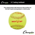 thumbnail image 3 of Champion Sports 11" Safety Softballs - Sponge Rubber Core - Syntex Leather Cover - Medium Compression - pack of 12 - Level 10 (Ages 12+), Optic Yellow, 3 of 5