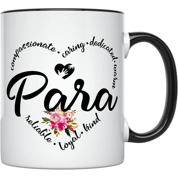 YouNique Designs Paraprofessional Mug, 11 Ounces, Paraeducator Coffee Mug, Para Professional Cup, Teacher Aide Mug, Teachers Aide Coffee Cup, Teacher Assistant (White)