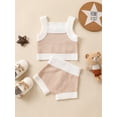 thumbnail image 4 of nvzhuang Infant Baby Girls Clothes Suits Sleeveless Knitted Tank Tops Elastic Waist Shorts 2Pcs Set, 4 of 9