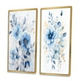 thumbnail image 3 of Designart "Fragile Blue Ginkgo Leaves On White Watercolor IV" Leaves Framed Wall Art Set Of 2 - Traditional Blue Framed Canvas Set For Living Room Decor, 3 of 6