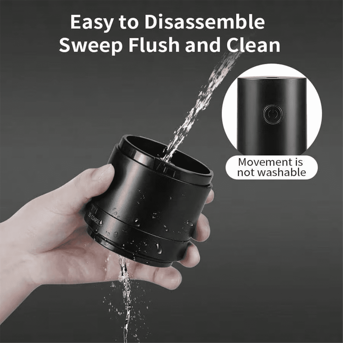 Rechargeable USB Electric Coffee Grinder - Portable 38 Gears Adjustable Mini Coffee Machine, Ideal for Home Use Black
