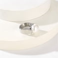 thumbnail image 3 of PAMTIER Women's Stainless Steel Vintage Exaggerated Large Pearl Wedding Ring Silver Size 7, 3 of 5