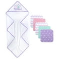 thumbnail image 5 of Baby Essentials 6 Piece Bath Towel Washcloth Set Infants Toddlers 6 – 12 Months Bath, Shower, Beach, Pool in Mommy's Mermaid, 5 of 6