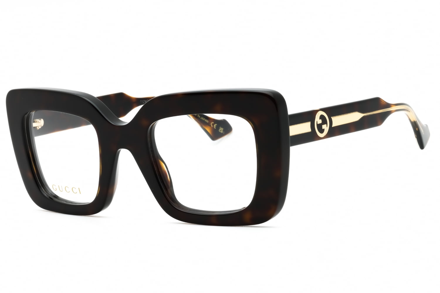メガネ GUCCI Gucci - GG0209O - 002 havana havana transpa Gucci GG0209O 002 Eyeglasses Havana Brown Gold Frame 48 mm