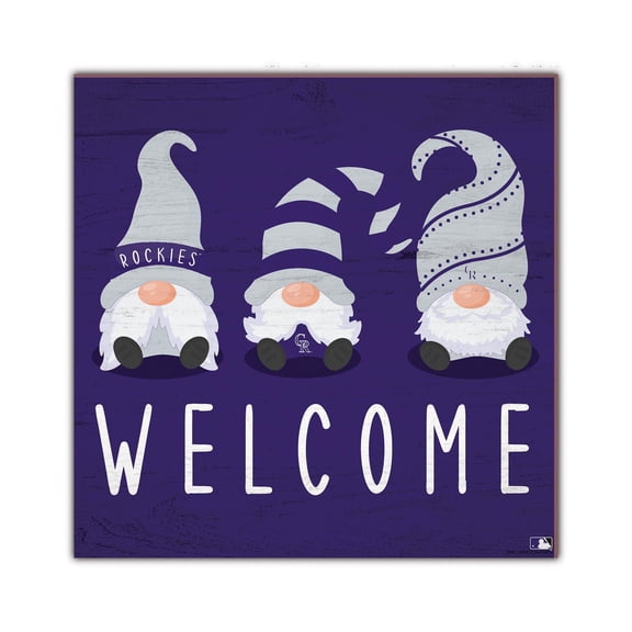 Colorado Rockies 10'' x 10'' Welcome Gnomes Sign