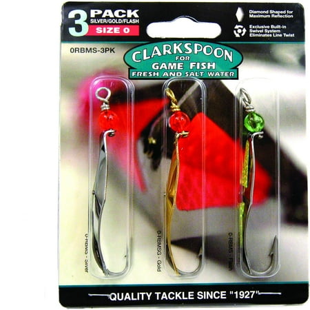 UPC: 0046837100827 | Clarkspoon Fishing Lure 0RBMS-3PK Size 0 Chrome 2/0