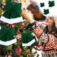 thumbnail image 1 of Velvet Christmas Bow, Festive Tree Decoration, Flock Material, 37x30cm, for Home Holiday Decor,Fall Collection,YISHFHP,Green, 1 of 9