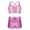 Pink, variant on Girls Two Piece Gymnastics Leotard Dance Set Polka Dot Crop Top with Booty Shorts Swimsuit Light_Blue 6