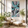 thumbnail image 6 of Canvas Wall Art, Turquoise Geometric Framed Canvas Prints for Living Room Bedroom, Grey Classic Abstract Lines Striped Gallery Wrapped Wall Decor for Home Office, Gifts, 40"x60" Ship Next Day, 6 of 9