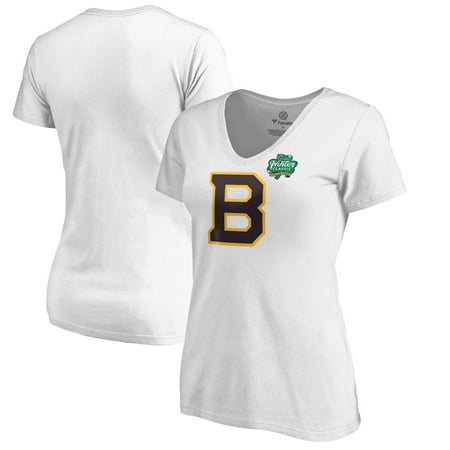 Boston Bruins Fanatics Branded Women's 2019 NHL Winter Classic Primary Logo V-Neck T-Shirt - (Best Nhl Fights 2019)