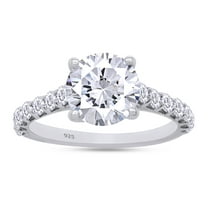 2 1/3 Carat Round Cut Lab Created Moissanite Diamond Solitaire Engagement Wedding Ring In 14K White Gold Over Sterling Silver(G-H Color,2.30 Cttw)-5.5
