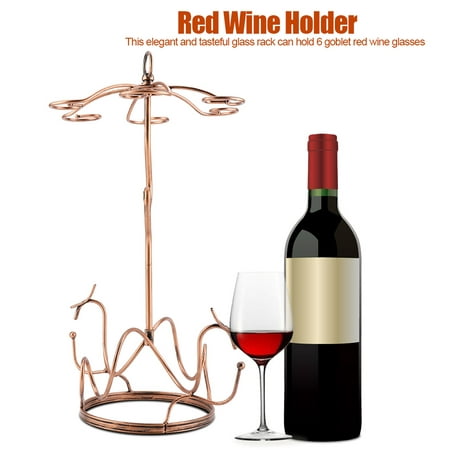 VBESTLIFE Metal Wine Glasses Rack Hanging Upside Down Goblet Bottle Storage Holder Shelf, Hanging Rack, Red Wine