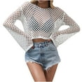 thumbnail image 1 of Camisas Para Mujer Casual Manga Larga Cuello Redondo Punto Recorte Suéter Tops Odeerbi ODB127029, 1 of 6