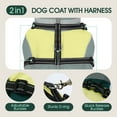 thumbnail image 3 of Kuoser Dog Winter Coat, 2 in 1 Pet Jacket with Harness Built in, 3xl Dog Clothes, Waterproof and Windproof, Green, 3 of 7