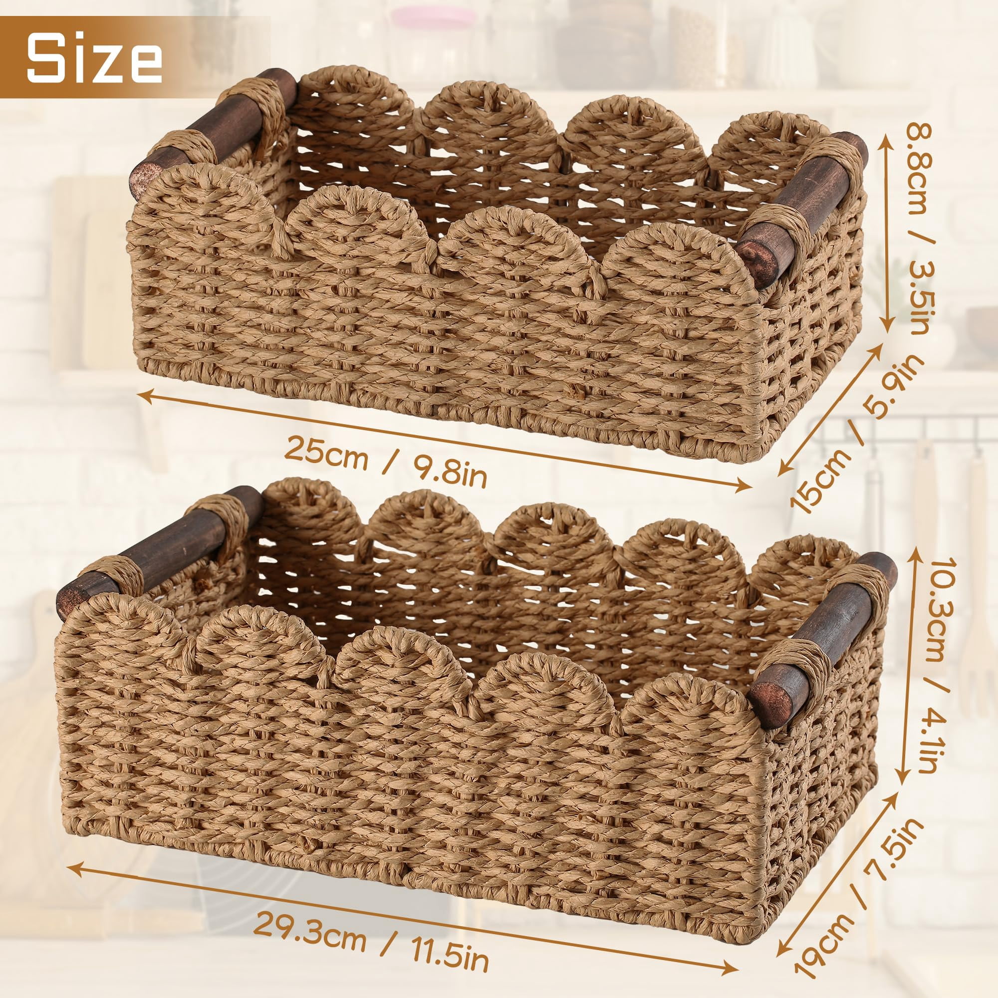 Cream Wicker Storage Basket Tank Top Organizer