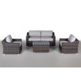 thumbnail image 3 of Living Source International 4 Person Seating Group in Espresso/Gray, 3 of 5