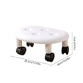 thumbnail image 4 of Sahpxhe Step Stool Rolling Low Stool with Caster Wheels,Padded Leather Seat Kitchen Step Stool,Mobile Creeper for Cleaning,Home,Garage White-A, 4 of 7