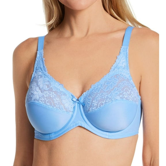 Women's Lilyette 0428 Comfort Lace Minimizer Bra (Blue Sky Ahead 36C)