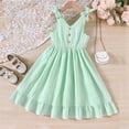 thumbnail image 2 of XXWXYD Girls Sweet Holiday Dress Spring Summer Autumn Comfortable Fashionable Ruffle Design Casual Party Outfit Soft Cotton, 2 of 8