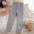thumbnail image 4 of Trupants Girls' Gray Fleece Lined Leggings - Stretchy High Waisted Kids Leggings with Pink Butterfly Graphic, Warm Winter Wear for Girls 8-16, 1PC,Size 3-4T, 4 of 5