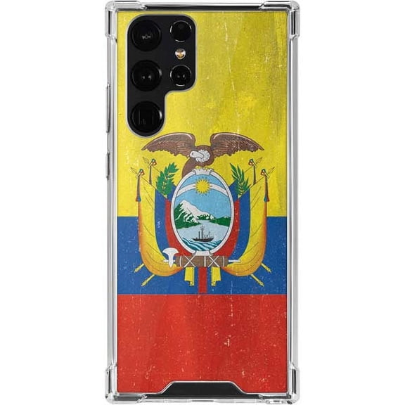 Skinit Countries of the World Ecuador Flag Distressed Galaxy S22 Ultra Clear Case