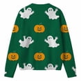 thumbnail image 5 of Tiijoy Girls Halloween Sweater Ghost Pumpkin Long Sleeve Knit Cardigan, Green, Sizes 5-14, 5 of 5