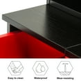 thumbnail image 3 of BarberPub Dressers Black Barber Station Mirror with 2 Stylish Drawers 3036, 3 of 7