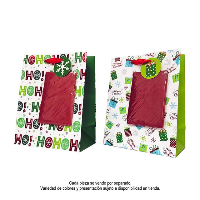 Bolsa de Regalo Holiday Time 17.78x22.86x10.16 cm Varios Modelos 1 Pieza