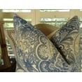 thumbnail image 2 of Thomas Collection Navy Cream Taupe Paisley Throw Pillow For Sofa - 11083, 2 of 5