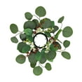 thumbnail image 3 of Anillo de vela de hoja de eucalipto de imitación, decoración, diámetro interior. Corona de candelabro de 8 cm Verde, 3 of 9