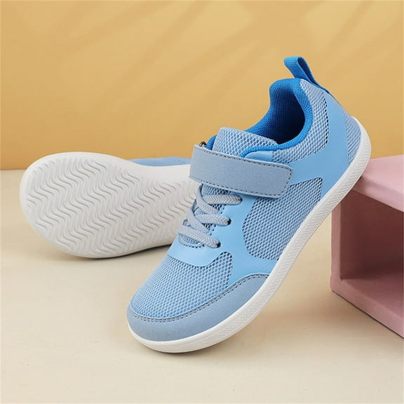 LIJCC Kids' Lightweight Breathable Athletic Running Shoes Wide Barefoot Shoes Comfortable Sport Sneakers Splay Naturally Minimalist Sneakers for Boys and Girls