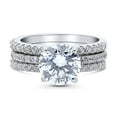 thumbnail image 2 of BERRICLE Sterling Silver Solitaire Wedding Engagement Rings 2.7 Carat Round Cut Cubic Zirconia CZ Hidden Halo Ring Set for Women, Rhodium Plated Size 9, 2 of 11