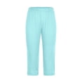 thumbnail image 6 of HAJWOH Capri Leggings for Women Cotton Leggings Stretch Summer Lightweight Casual Athletic Running Workout Yoga Pants, 6 of 7