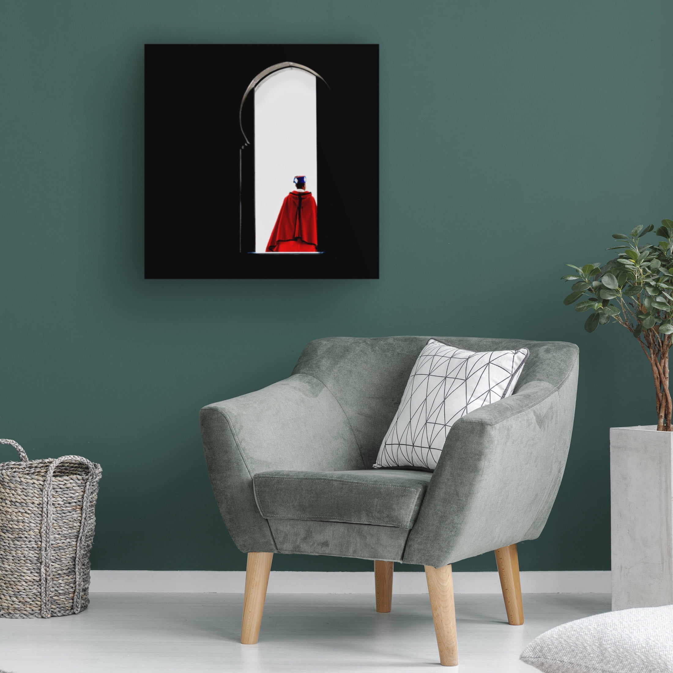 Canvas Wall Art - Patrick Compagnucci 'Guarding Mohammad V' Wall Art for Living Room, Bedroom, or Office D?cor by Trademark Fine Art - 14 x 14 Inches