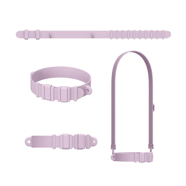 Mango para botella de agua, portabotellas, soporte con correa, silicona suave y duradera, se adapta a la mayoría de botellas, accesorios para tazas , púrpura