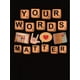 thumbnail image 2 of 1pc Women'S Casual Crew Neck T-Shirt with "Your Words Matter" Geometric Print, Cotton Knit Fabric, Medium Stretch, all-Season Comfort Fit, 2 of 6